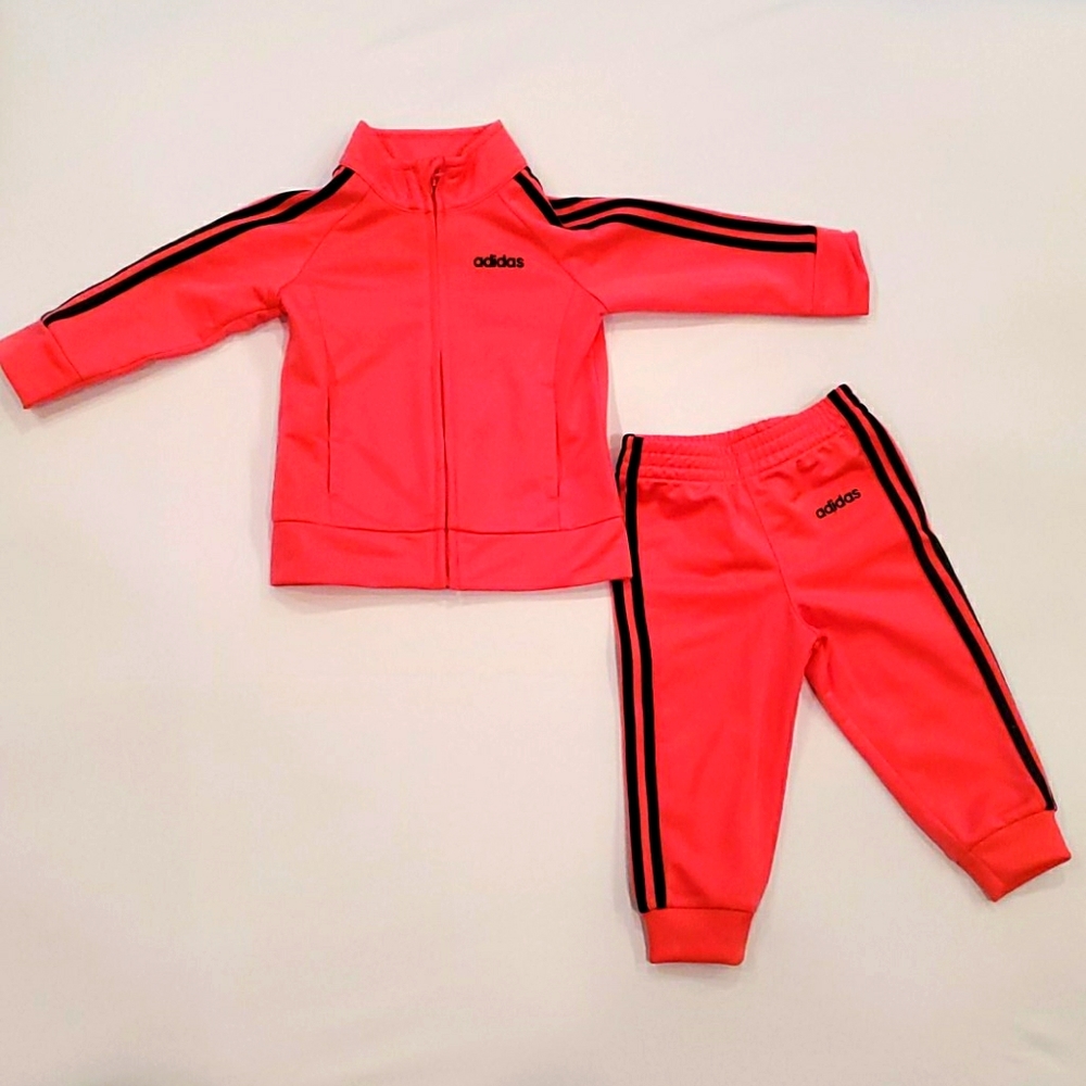 HOT PINK Adidas Toddler Girl Tracksuit (9M)